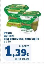 Sigma Buitoni pesto alla genovese, senz'aglio offerta