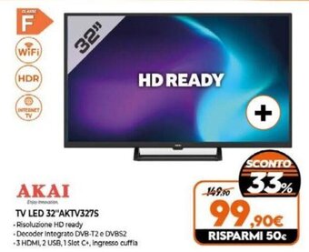 Expert AKAI TV LED 32"AKTV327S offerta