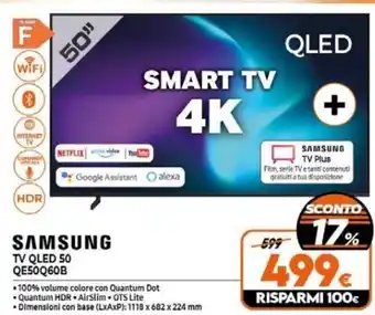 Expert SAMSUNG TV QLED 50 QE50Q60B offerta