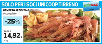 Coop GAMBERO ARGENTINO decongelato offerta