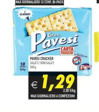 Pavesi Gran I Cracker Salati Senza Granelli Di Sale In Superficie 560 G(ml)