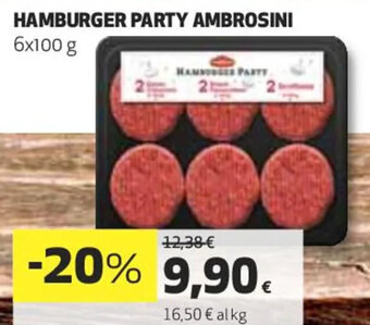 Coop HAMBURGER PARTY AMBROSINI 6x100 g offerta