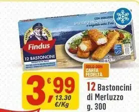 Supermercati Dok Findus 12 bastoncini di merluzzo offerta