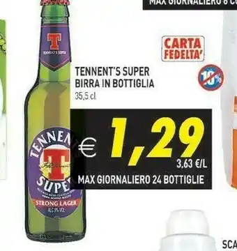 Tennent's Super Birra In Bottiglia