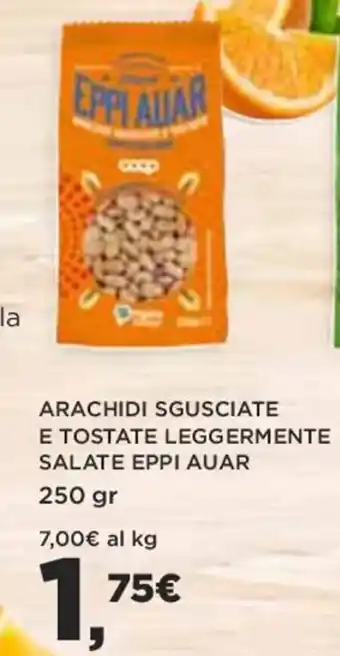 Coop ARACHIDI SGUSCIATE E TOSTATE LEGGERMENTE SALATE EPPI AUAR 250 g offerta