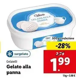 Lidl Gelatelli gelato alla panna offerta