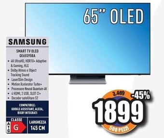 Unieuro Samsung smart tv oled qe65s95ba offerta
