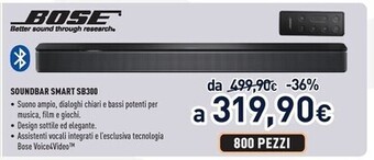 Unieuro Bose soundbar smart sb300 offerta