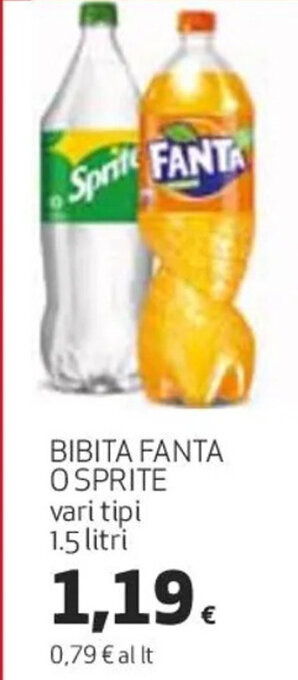 Coop BIBITA FANTA O SPRITE vari tipi 1.5 litri offerta