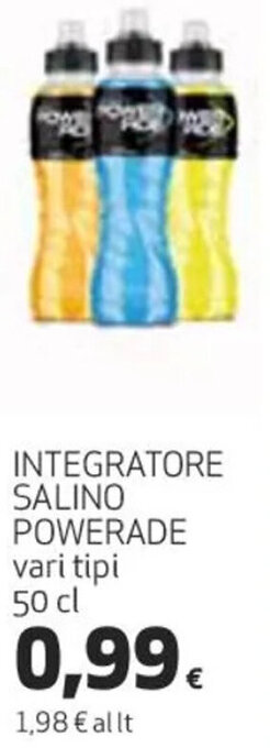 Coop INTEGRATORE SALINO POWERADE vari tipi 50 cl offerta