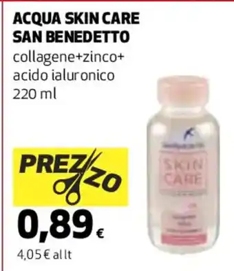 Coop ACQUA SKIN CARE SAN BENEDETTO collagene+zinco+ acido ialuronico 220 ml offerta