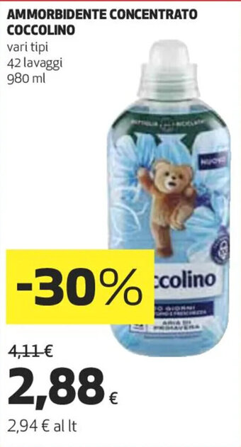 Coop AMMORBIDENTE CONCENTRATO COCCOLINO vari tipi 42 lavaggi 980 ml offerta