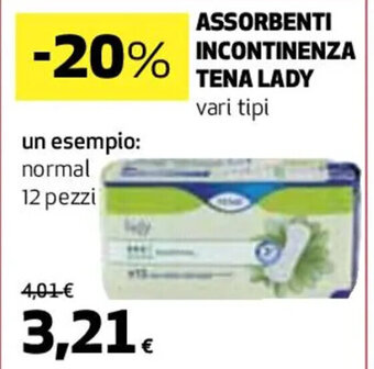 Coop ASSORBENTI INCONTINENZA TENA LADY vari tipi offerta