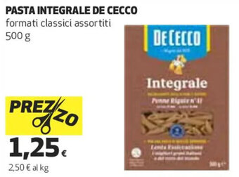 PASTA INTEGRALE DE CECCO formati classici assortiti 500 g