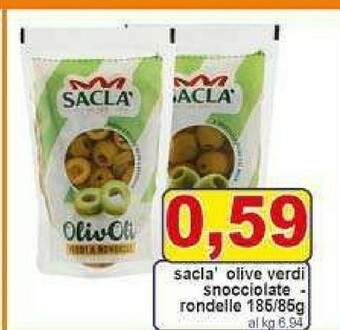 Gros Saclà Biolivoli Olive Verdi Snocciolate 85 G(ml) offerta