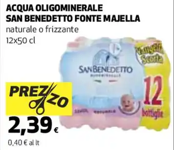 Coop ACQUA OLIGOMINERALE SAN BENEDETTO FONTE MAJELLA naturale o frizzante 12x50 cl offerta