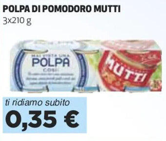 Coop POLPA DI POMODORO MUTTI 3x210 g offerta