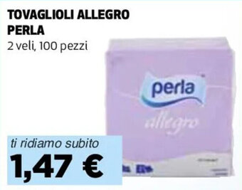 Coop TOVAGLIOLI ALLEGRO PERLA 2 veli, 100 pezzi offerta