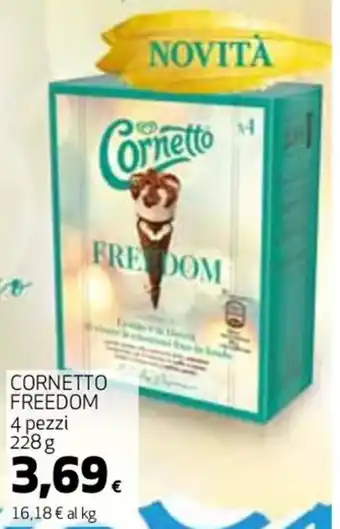 Coop CORNETTO FREEDOM 4 pezzi 228 g offerta