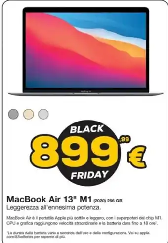 Euronics MacBook Air 13" M1 offerta