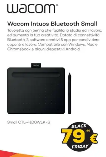 Euronics Wacom Intuos Bluetooth Small offerta