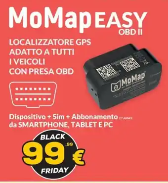 Euronics MoMapEASY LOCALIZZATORE GPS ADATTO A TUTTI I VEICOLI CON PRESA OBD offerta