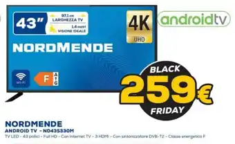 Euronics NORDMENDE Android TV- ND43S330M offerta