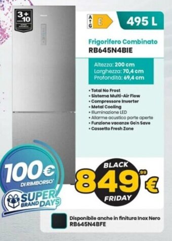 Euronics Frigorifero Combinato RB645N4BIE offerta