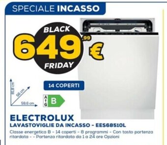 Euronics ELECTROLUX LAVASTOVIGLIE DA INCASSO - EES68510L offerta
