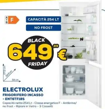 Euronics ELECTROLUX FRIGORIFERO INCASSO - ENT6TF185 offerta