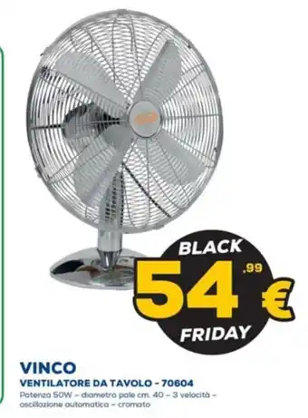 Euronics VINCO VENTILATORE DA TAVOLO - 70604 offerta