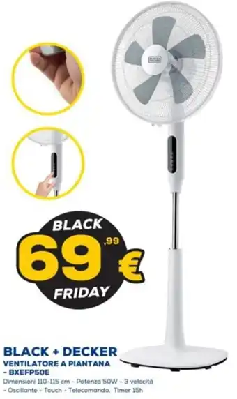 Euronics BLACK+DECKER VENTILATORE A PIANTANA -BXEFP50E offerta