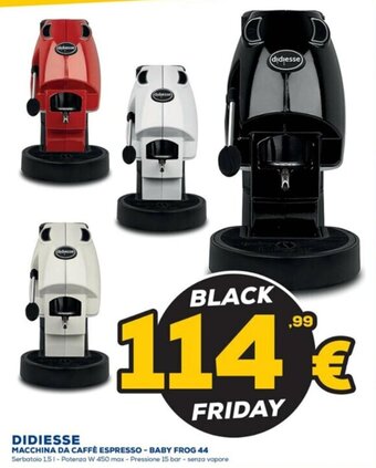 Euronics DIDIESSE MACCHINA DA CAFFÈ ESPRESSO - BABY FROG 44 offerta