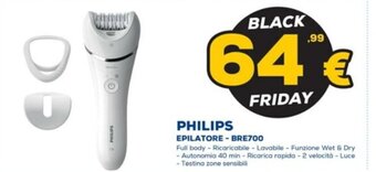 Euronics PHILIPS EPILATORE - BRE700 offerta