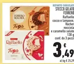 Conad Ferrero stecco gelato raffaello cocco e lampone offerta
