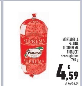 Conad Fiorucci mortadella pallina di suprema offerta