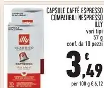 Conad Illy capsule caffè espresso compatibili nespresso offerta