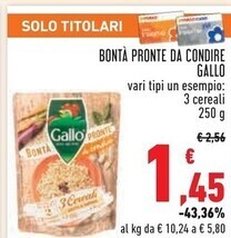 Conad Gallo bonta pronte da condire offerta