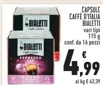 Conad Bialetti capsule caffe d'italia offerta