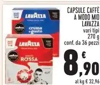 Conad Lavazza caffè a modo mio offerta