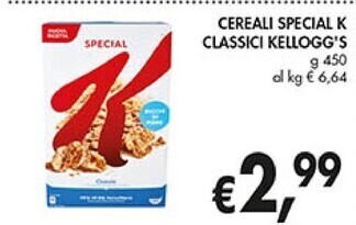 Coal Kelloggs cereali special k classici offerta