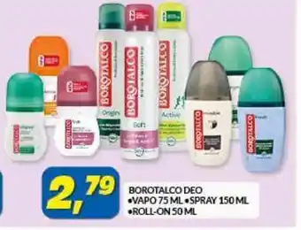 Risparmio Casa BOROTALCO DEO VAPO 75 ML SPRAY 150 ML •ROLL-ON 50 ML offerta