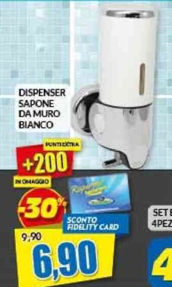 Risparmio Casa DISPENSER SAPONE DA MURO BIANCO offerta