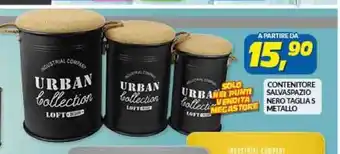 Risparmio Casa CONTENITORE SALVASPAZIO NERO TAGLIA S MEGASTORE METALLO offerta