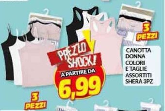 Risparmio Casa CANOTTA DONNA COLORI E TAGLIE ASSORTITI SHERA 3PZ offerta