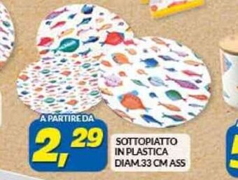 SOTTOPIATTO IN PLASTICA DIAM.33 CM ASS