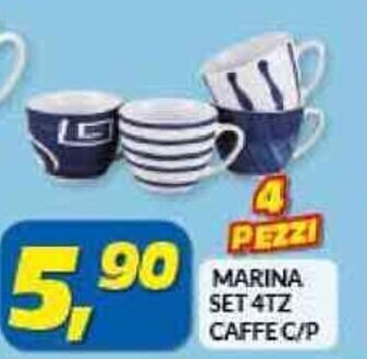 Risparmio Casa MARINA SET 4TZ CAFFE C/P offerta