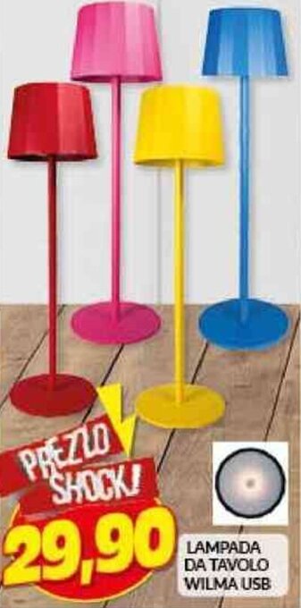 Risparmio Casa LAMPADA DA TAVOLO WILMA USB offerta