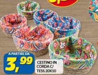 Risparmio Casa CESTINO IN CORDA C/ TESS.20X10 offerta