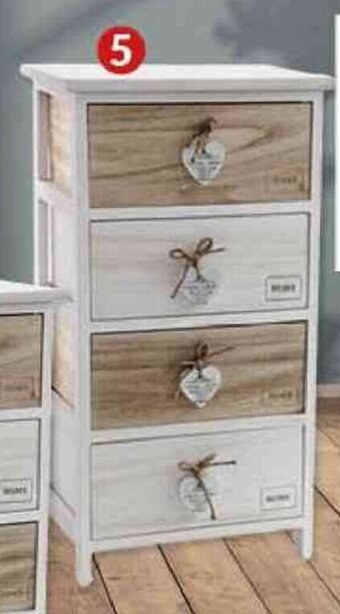 Risparmio Casa CASSETTIERA BICOLORE 4 CASS. 40X29X73CM.. offerta